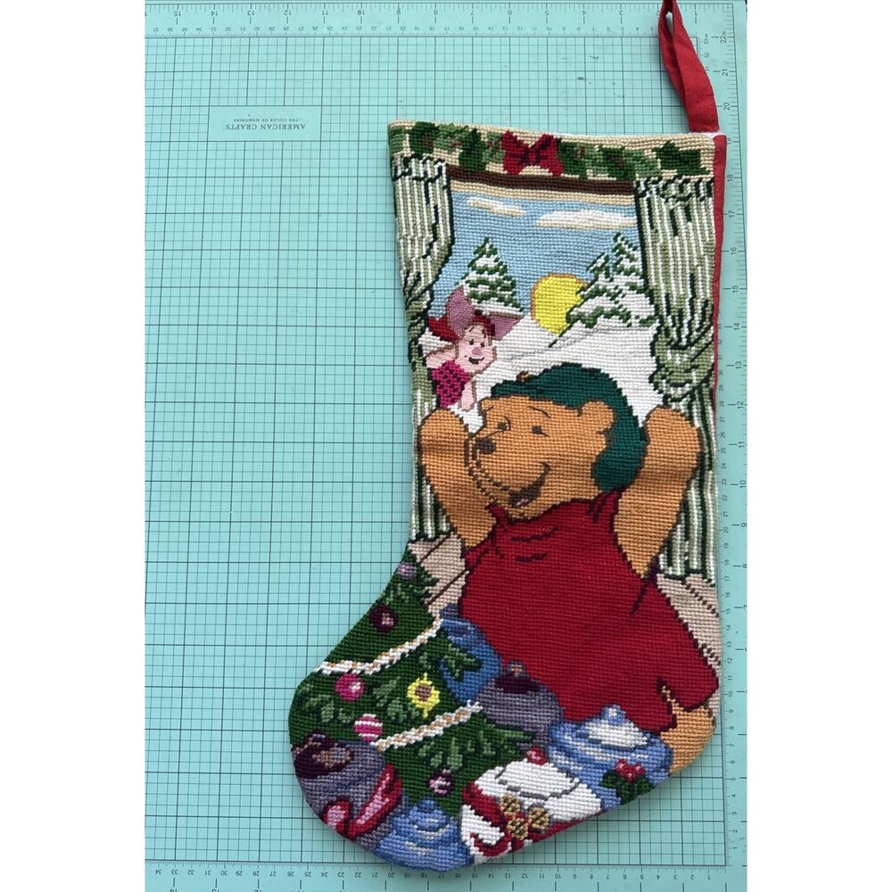 Vintage Disney Store Christmas Stocking Christmas At Our House Needlepoint